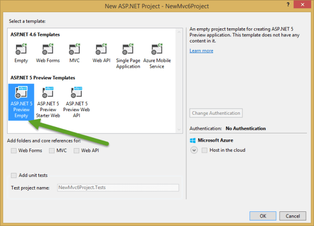 new-project-select-empty-aspnet5-template