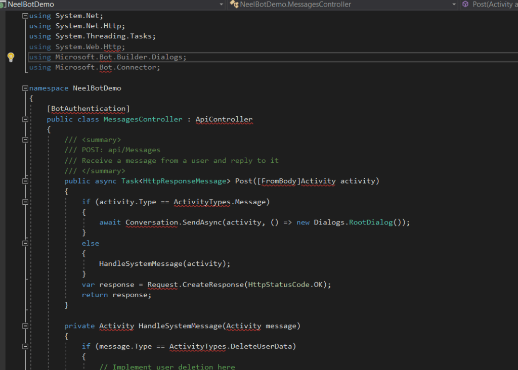Visual Studio Code Bot Image Create your first Bot using Visual Studio 2017: Step by step guide ...